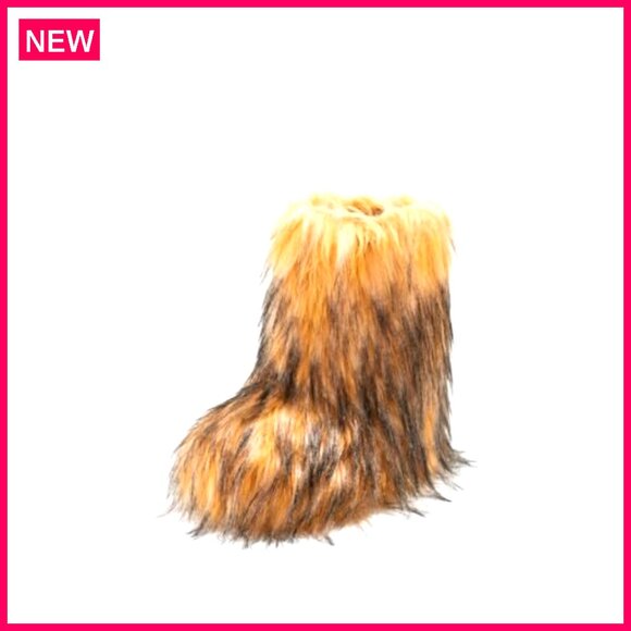 Faux Fur Winter Boots Mid-Calf Plush Warm Flat Shoes Indoor Outdoor - Picture 2 of 8